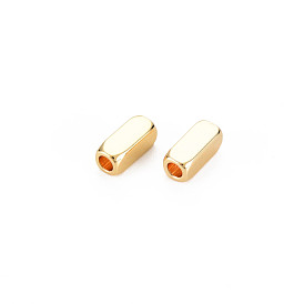 Rack Plating Brass Beads, Nickel Free, Cuboid