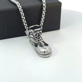 Короткие сапоги из нержавеющей стали подвеска панк ожерелья для унисекс