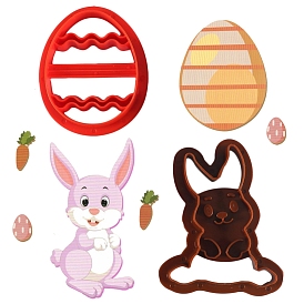 Пластиковые печенья, формы для печенья, инструмент для выпечки печенья своими руками на пасху, разноцветные, яйцо и кролик