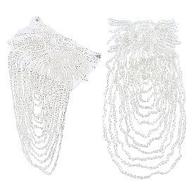 Parches de tela bordados con flores de plástico para coser, decoración artesanal de costura