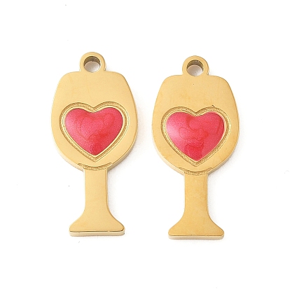304 нержавеющей стальной эмали подвески, кубок с сердечком, ионное покрытие (ip), золотые