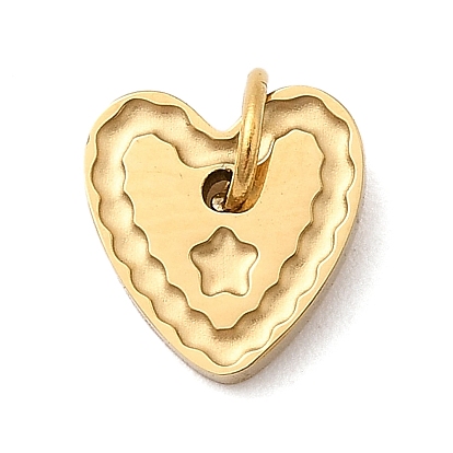 304 прелести нержавеющей стали, сердце со звездными подвесками, с целью перехода в кольце, ионное покрытие (ip)