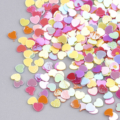 Ornament Accessories, PVC Plastic Paillette/Sequins Beads, AB Color Plated, Heart