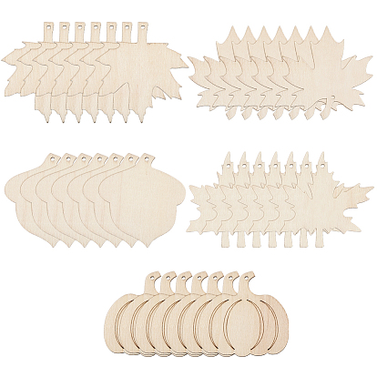 50 шт. наборы необработанных деревянных заготовок в виде кленовых листьев