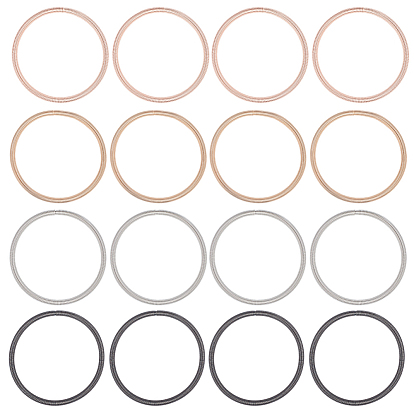 16шт 4 цвета стальная проволока круглая змея цепь растягивающиеся браслеты набор, гитарные струнные браслеты для женщин