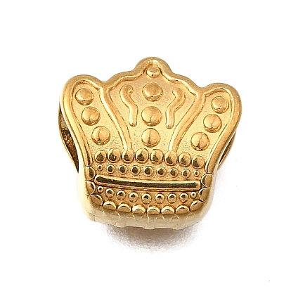 Корона 304 европейские бусины из нержавеющей стали, ионное покрытие (ip), бусины с большим отверстием