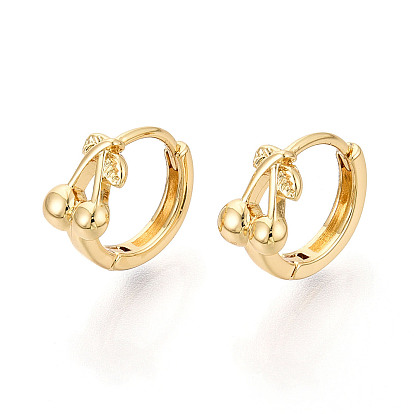 Латунные серьги обруча, вишня