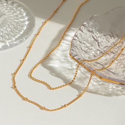 304 двухслойные ожерелья из нержавеющей стали для женщин