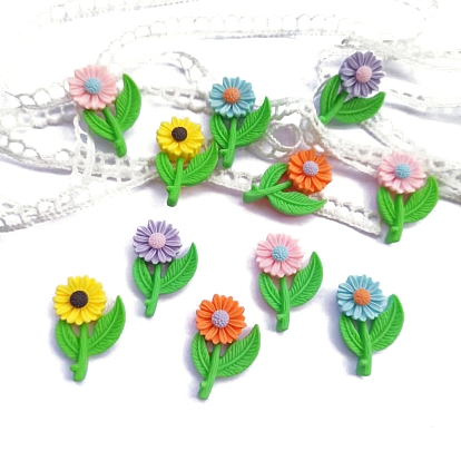 Opaque Resin Cabochons, Daisy