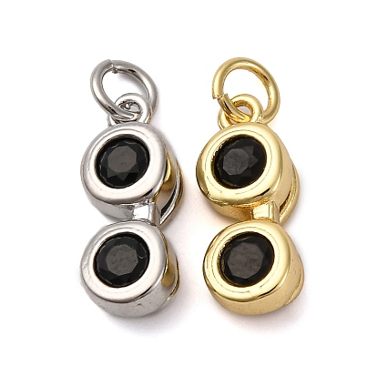 Латунные микро проложить кубического циркония подвески, темные очки, с целью перехода в кольце, долговечный, без кадмия и без свинца, стойки покрытие