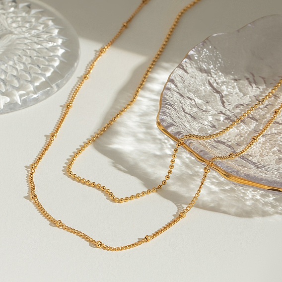 304 двухслойные ожерелья из нержавеющей стали для женщин