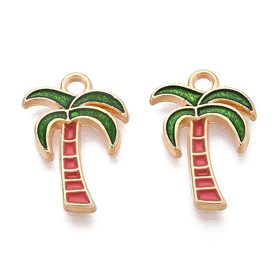 Подвески из эмали и сплава, кокосовая пальма, золотой свет