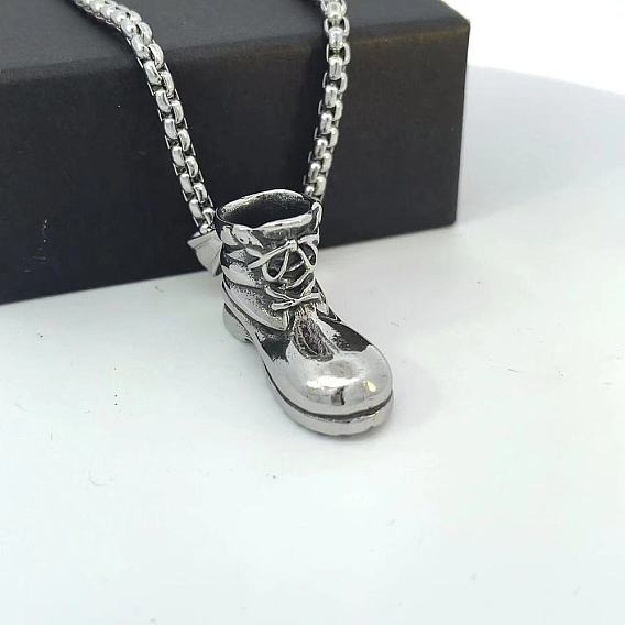 Короткие сапоги из нержавеющей стали подвеска панк ожерелья для унисекс