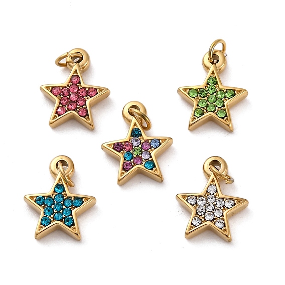 304 прелести нержавеющей стали, со стразами, ионное покрытие (ip), реальный 14 k позолоченный, звезда