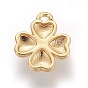 Brass Enamel Charms, with Freshwater Shell, Four Leaf Clover