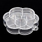Plastic Bead Storage Containers, 7 Compartments, Flower