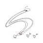 Heart 304 Stainless Steel Shell Jewelry Sets, Stud Earrings & Pendant Necklaces