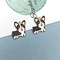 Alloy Enamel Puppy Pendants, Cute Dog Charms