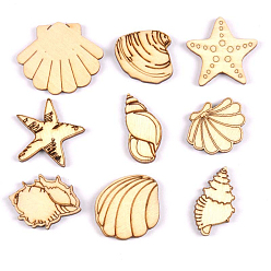 Unfinished Wooden Pieces, Wood Cutouts, Mixed Shape, Shell/Octopus/Whale