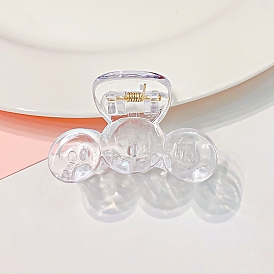 Transparent Plastic Claw Hair Clips, with Iron Spring, Hair Accessories for Girls