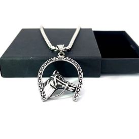 Винтажные ожерелья из нержавеющей стали с подвеской в виде головы лошади в стиле хип-хоп для мужчин и женщин