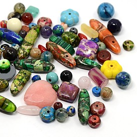 Natural & Synthetic MIxed Gemstone Beads, Mixed Shapes