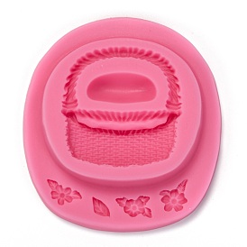 Food Grade DIY Silicone Molds, Fondant Molds, Baking Molds, Chocolate, Candy, Biscuits, UV Resin & Epoxy Resin Jewelry Making, Basket with Flower and Leaf