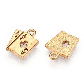 Brass Charms, Nickel Free, Playing Card