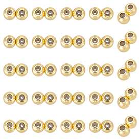 25 латунные бусины шт., с резиной внутри, ползунки, рондель