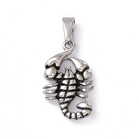 304 Stainless Steel Pendants, Scorpion Charms