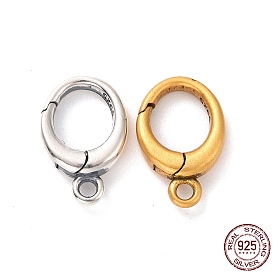 925 Sterling Silver Spring Gate Clasps, Oval