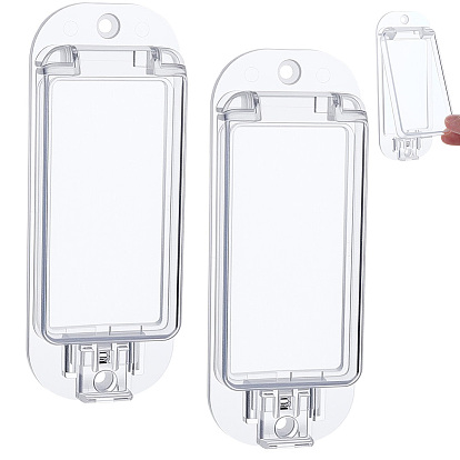 2Pcs Transparent Switch Plastic Protective Cover, Rectangle