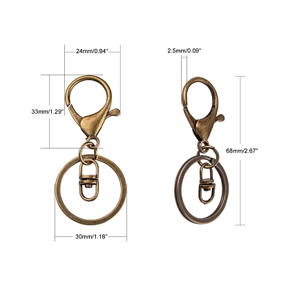 Iron Lobster Clasp Keychain, 68mm