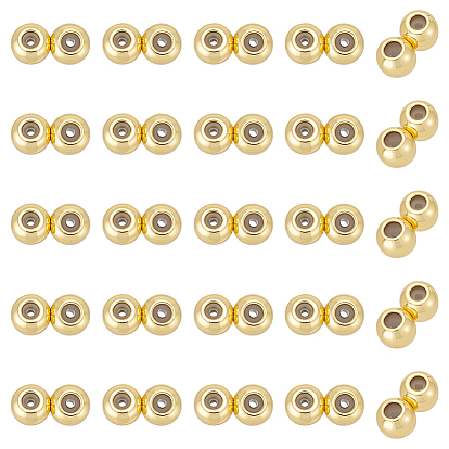 25 латунные бусины шт., с резиной внутри, ползунки, рондель