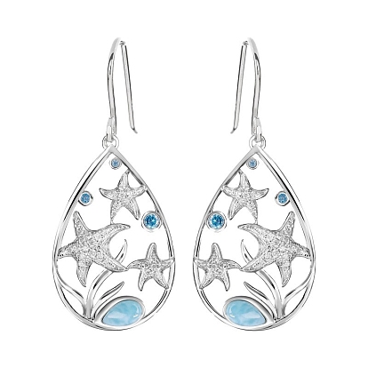 Сплав мотаться серьги, слеза с морской звездой