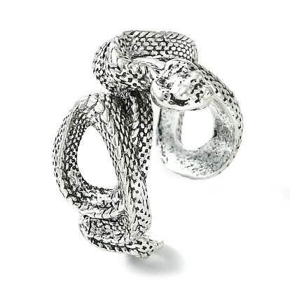 Snake Alloy Open Cuff Rings, Lead Free & Cadmium Free