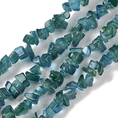 Spray Painted Glass Beads Strands, Chip