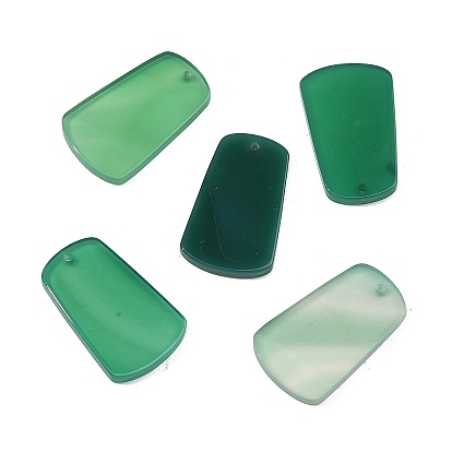 Подвески из натурального зеленого оникса, окрашенная и подогревом, трапециевидные подвески