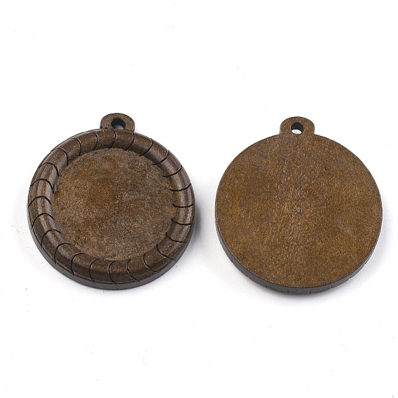 Деревянная подвеска кабошон настройки, подвесная база, плоско-круглые