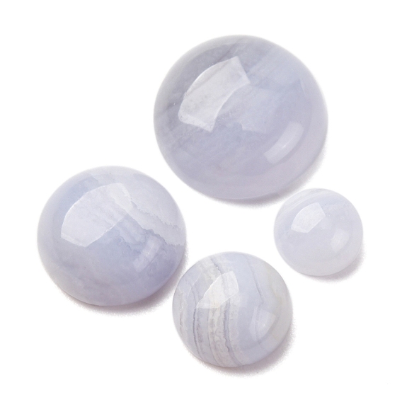 Натуральный голубой агат шнурка кабошоны, полукруглые / купольные