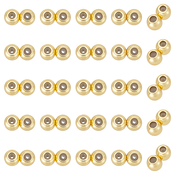 25 латунные бусины шт., с резиной внутри, ползунки, рондель