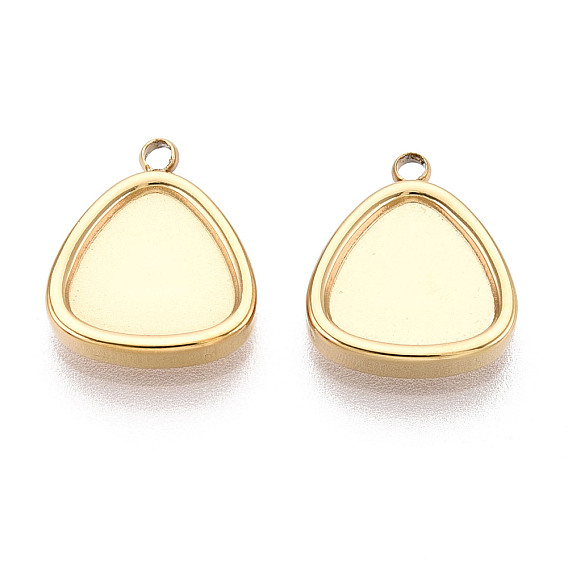 304 оправы для кабошонов из нержавеющей стали, треугольные, ионное покрытие (ip)