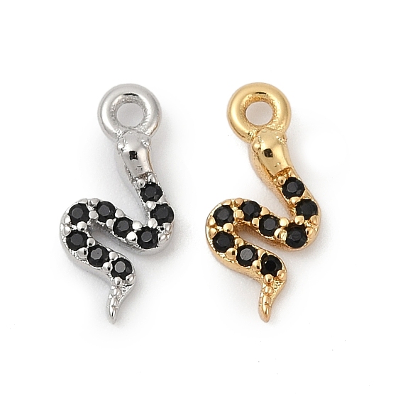 Латунные микро проложить кубического циркония прелести, змея, без кадмия и без свинца, долговечный, стойки покрытие