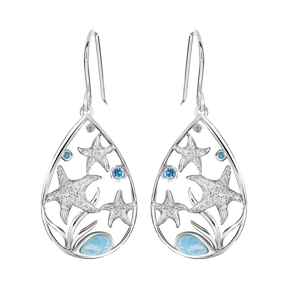 Сплав мотаться серьги, слеза с морской звездой