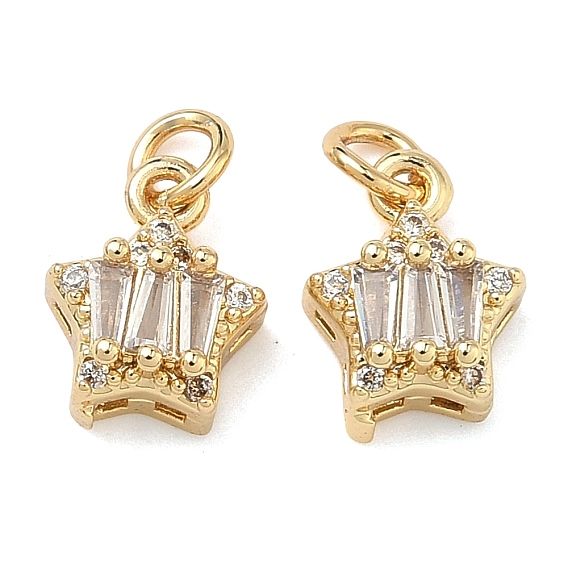 Латунные микро проложить кубического циркония подвески, звезды прелести, без свинца и без кадмия, стойки покрытие, долговечный