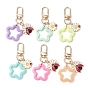 6шт 6цвета цветы непрозрачный акриловый подвесной декор, поворотные застежки из сплава и эмалевая подвеска в виде божьей коровки для украшения сумок