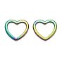 Ion Plating(IP) 304 Stainless Steel Linking Rings, Heart