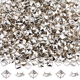 500шт. латунные шпильки и заклепки, для поделки из кожи, квадратный