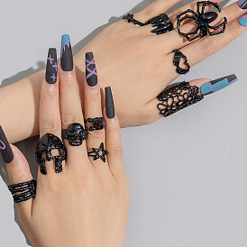 10шт. наборы регулируемых колец-манжет из сплава для Хэллоуина, штабелируемые кольца