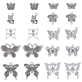 80 шт 10 стили сплава подвески в тибетском стиле, очарование бабочки